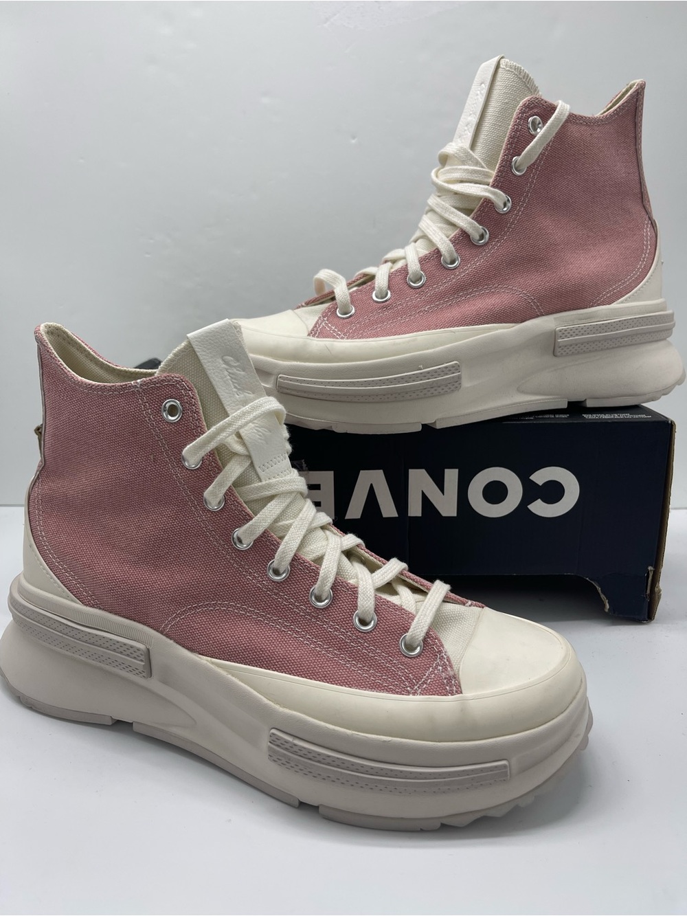 Converse Men RUN STAR LEGACY CX HI RUST PINK/PALE PUTTY/EGRET Platform Sneakers - Picture 11 of 16